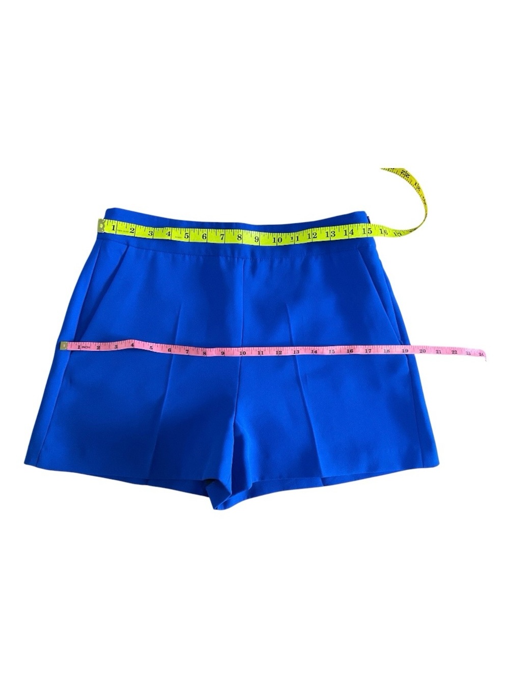 Zara Bright Blue High-Waist Tailored Shorts - Picture 4 of 5